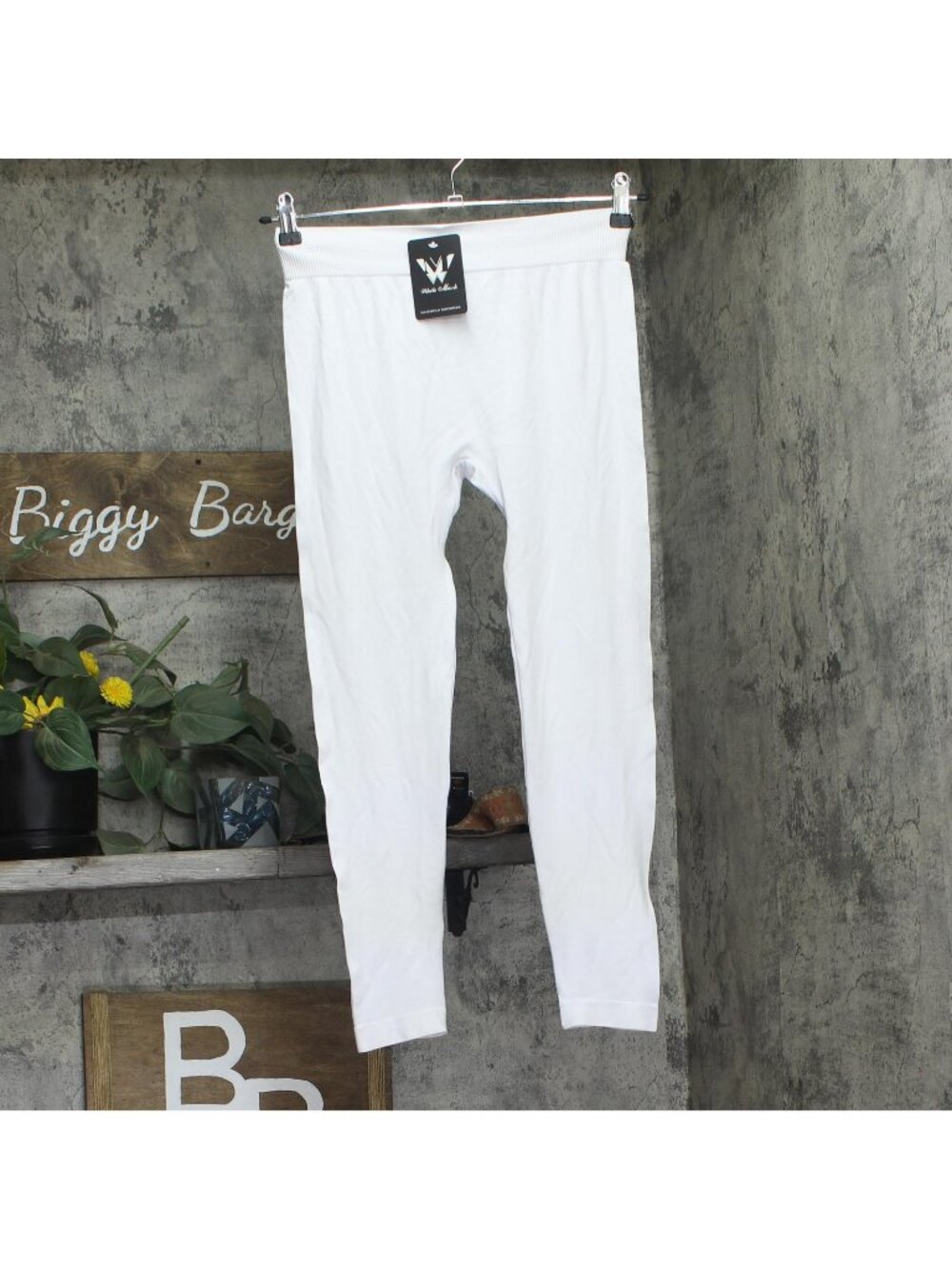 White Mark Womens Lightweight Knit Solid Leggings 208-04 White